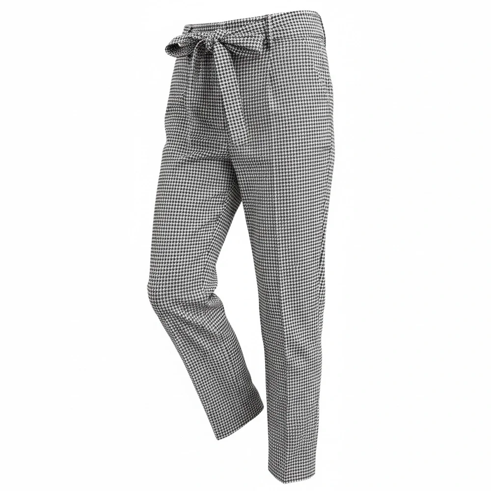 LOFT Devin Slim Black and White Houndstooth Pants - Picture 2 of 8